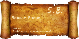 Sommer Emese névjegykártya